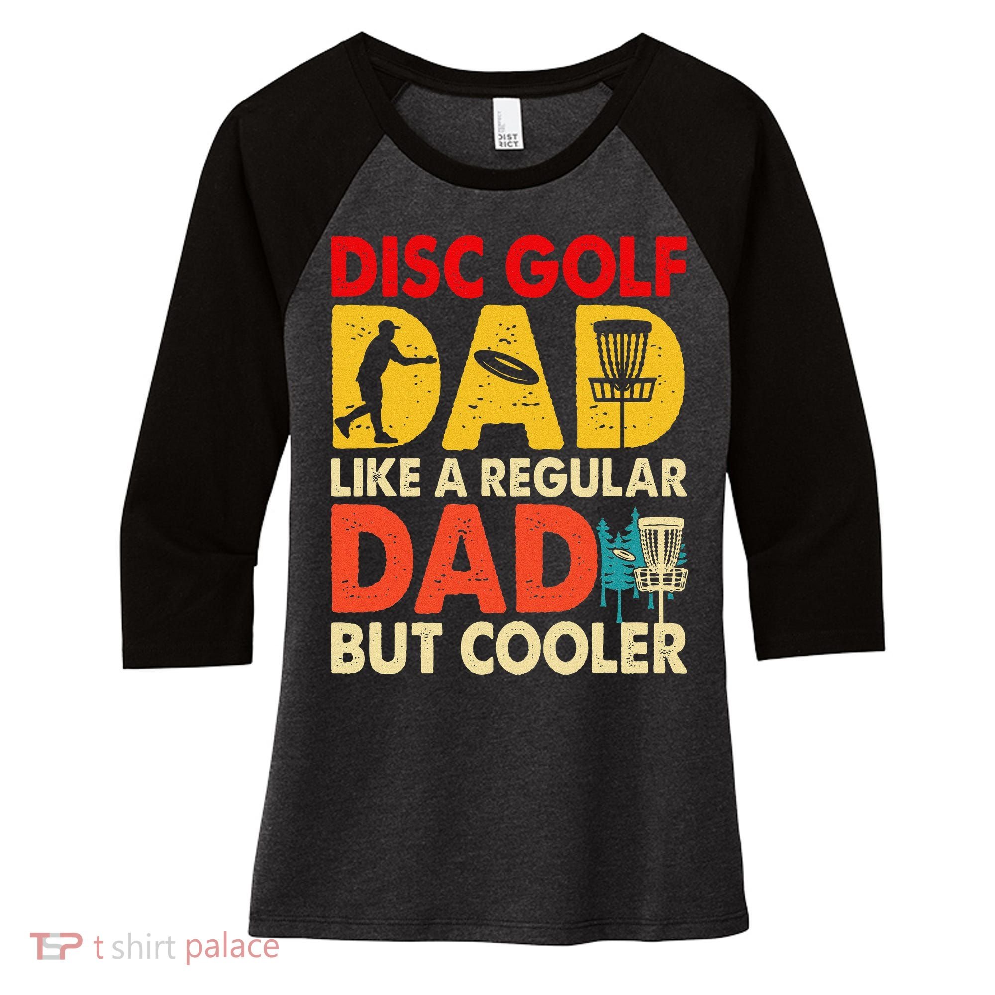 Disc Golf Dad Grandpa Joke For Disc Golf Player Lovers Women's Tri-Blend 3/4-Sleeve Raglan Shirt