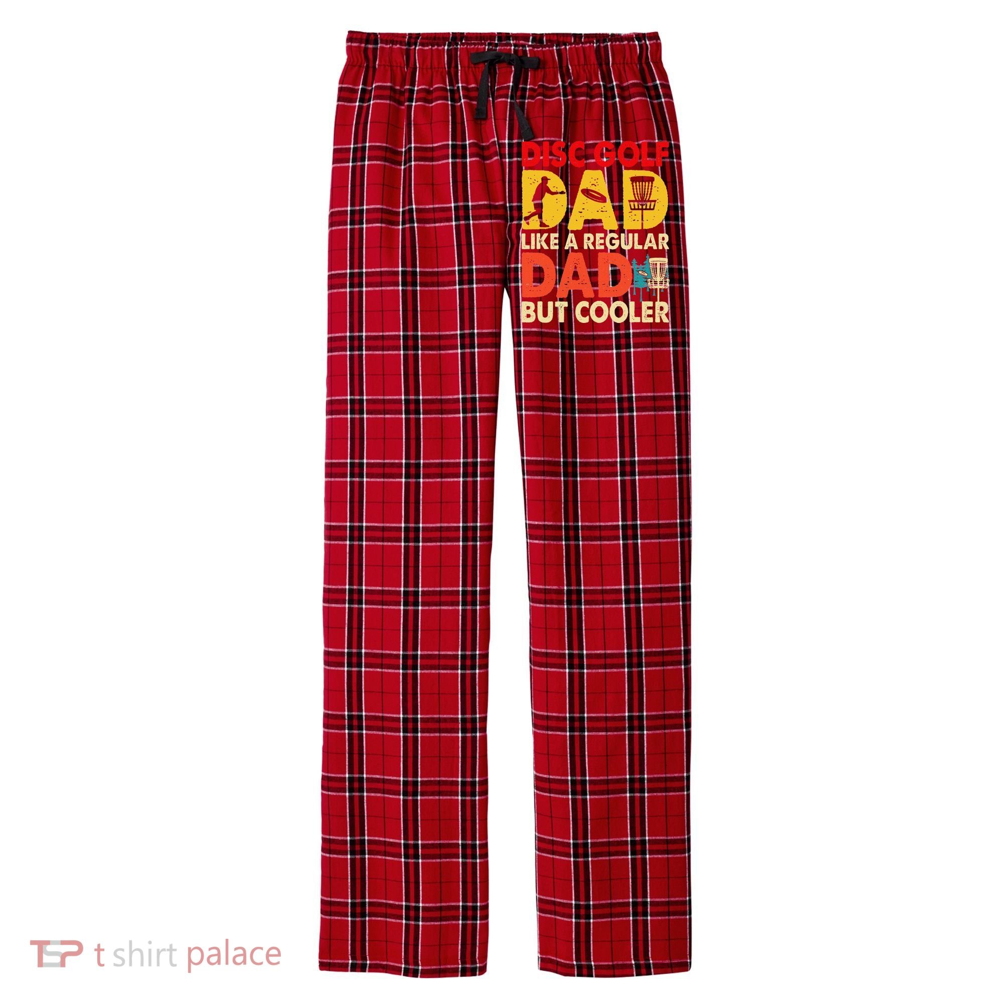 Disc Golf Dad Grandpa Joke For Disc Golf Player Lovers Men's Flannel Plaid Pajama Pants