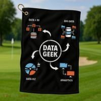 Data Geek Data Scientist Science Statistics Data Analyst Golf Towel thumb 1