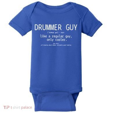 Drummer Guy Definition Funny Vintage Drums Drumming Great Gift Baby Bodysuit