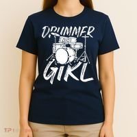 Drummer Girl Drum Kit T-Shirt thumb 4