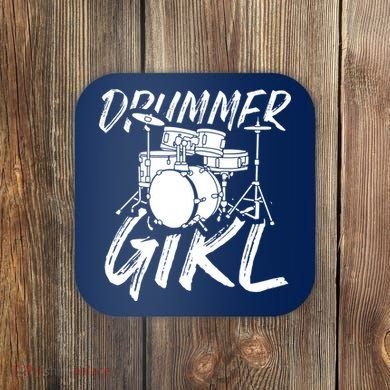 Drummer Girl Drum Kit Coaster