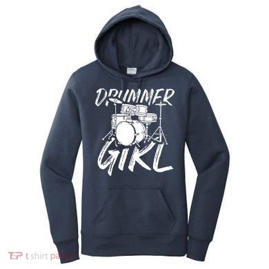 Drummer Girl Drum Kit Women's Hoodie