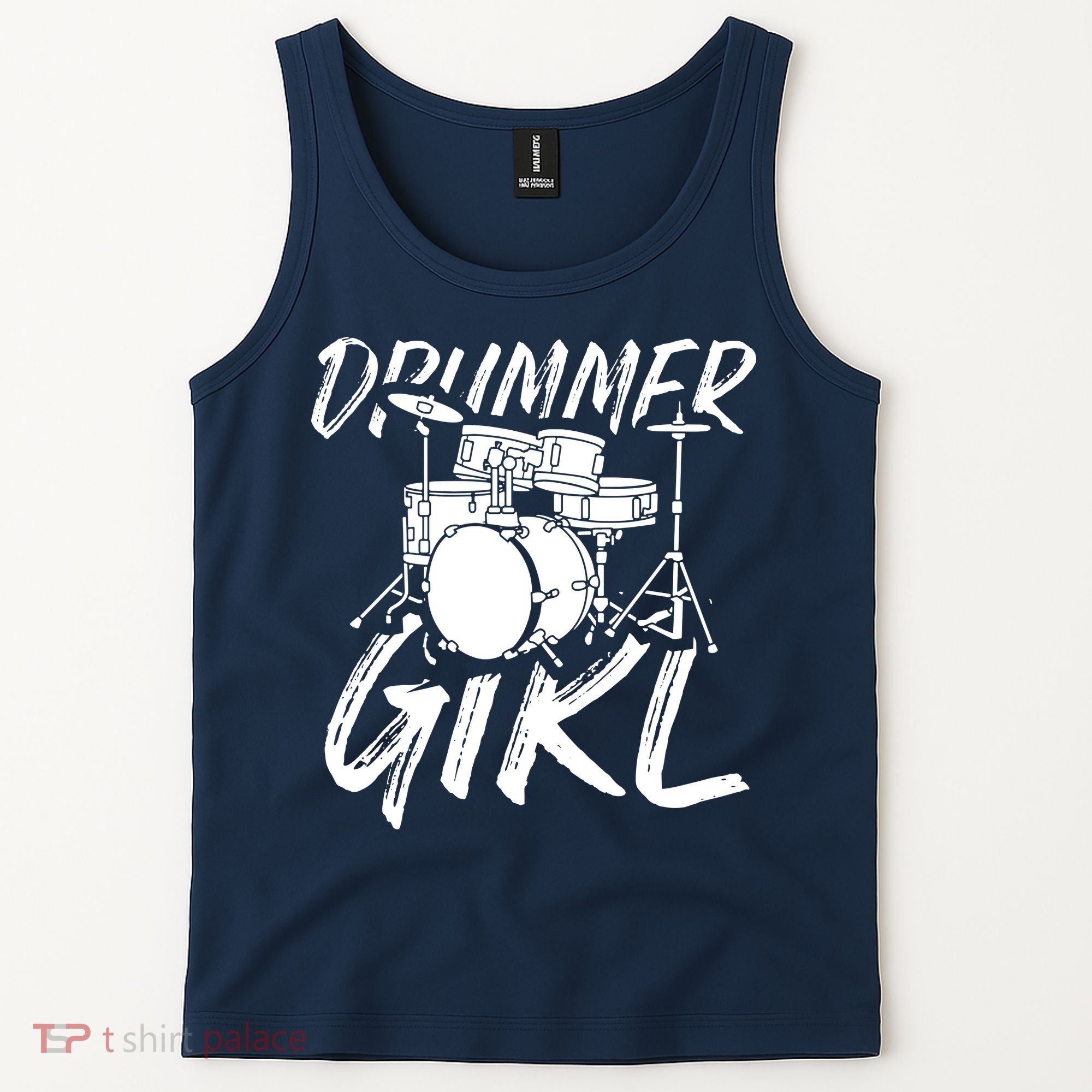 Drummer Girl Drum Kit Tank Top