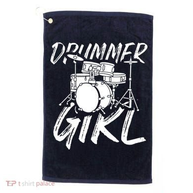 Drummer Girl Drum Kit Golf Towel