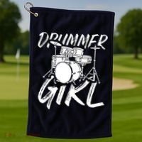 Drummer Girl Drum Kit Golf Towel thumb 1