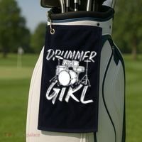 Drummer Girl Drum Kit Golf Towel thumb 2