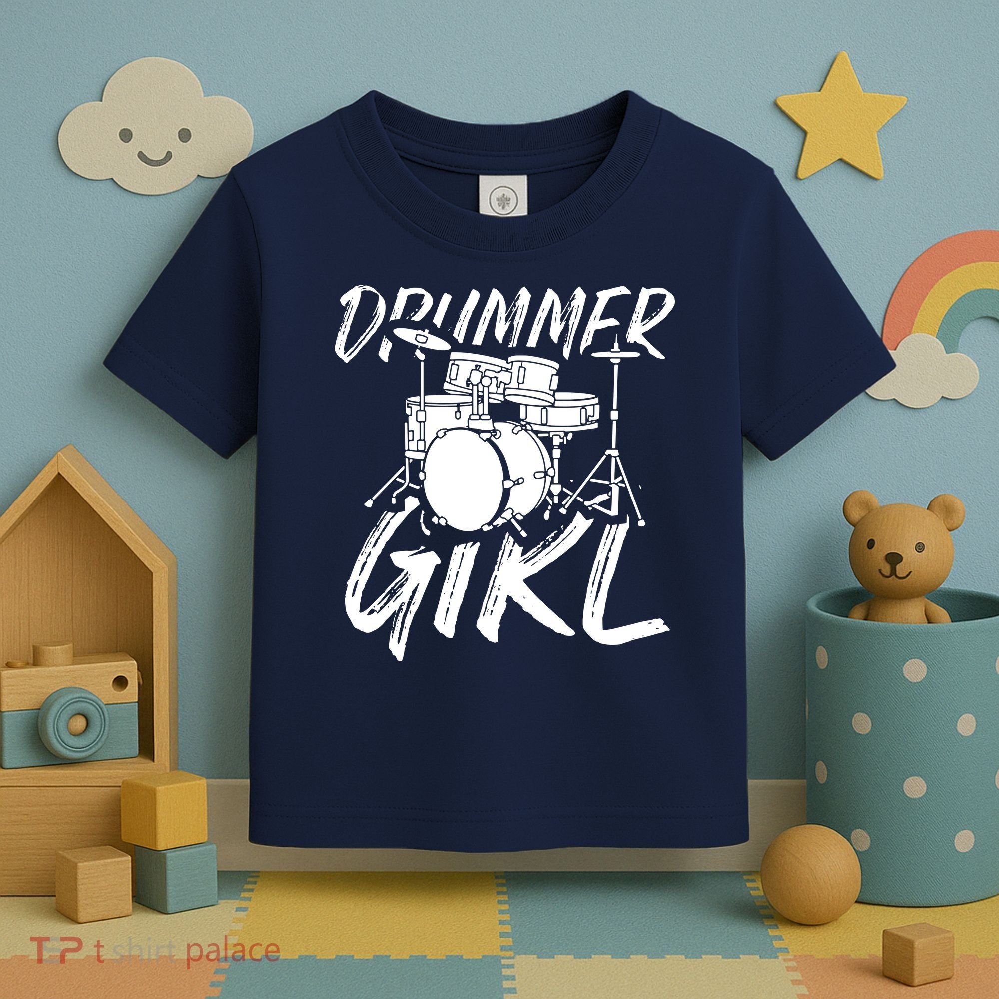 Drummer Girl Drum Kit Toddler T-Shirt