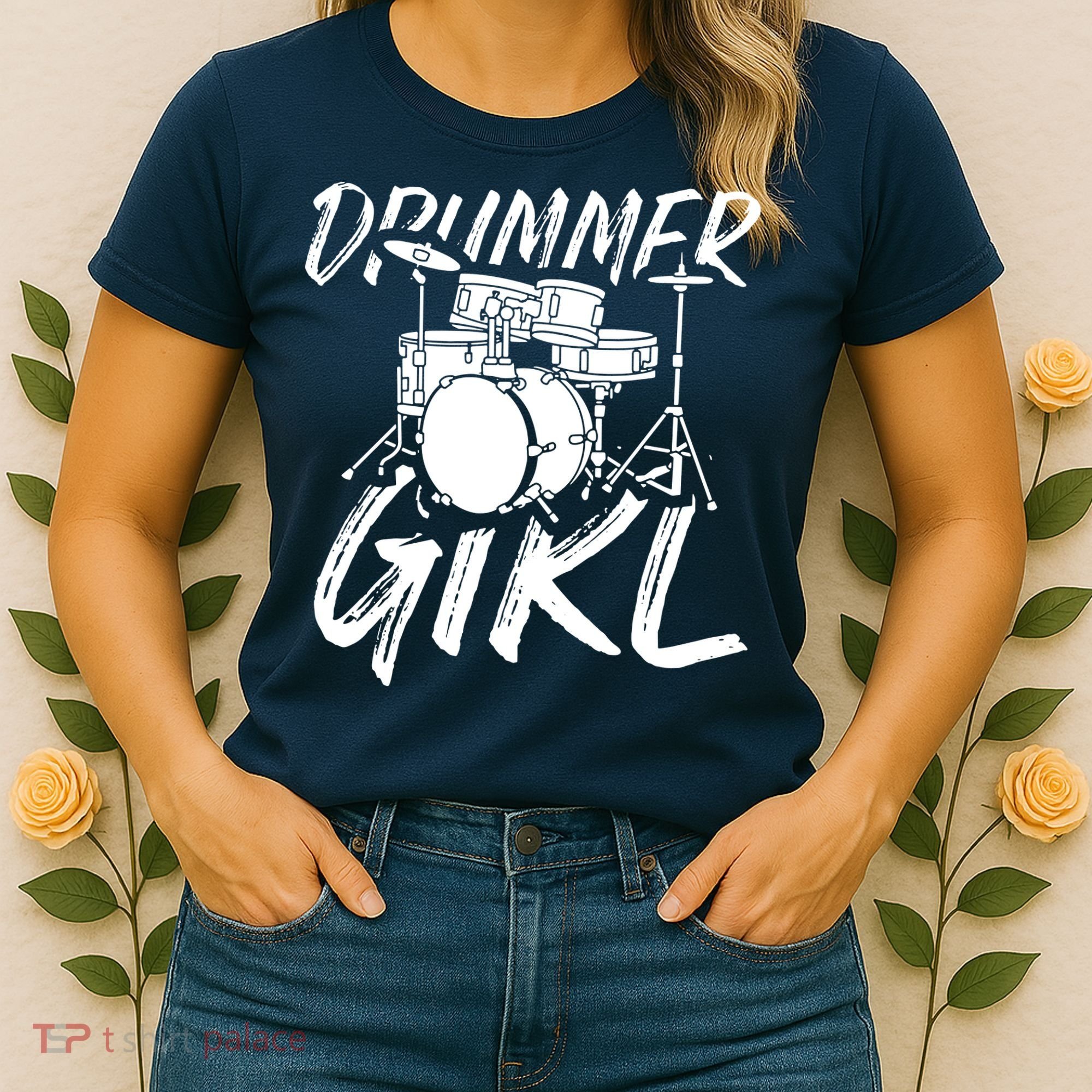 Drummer Girl Drum Kit Women's T-Shirt