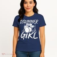 Drummer Girl Drum Kit Women's T-Shirt thumb 4
