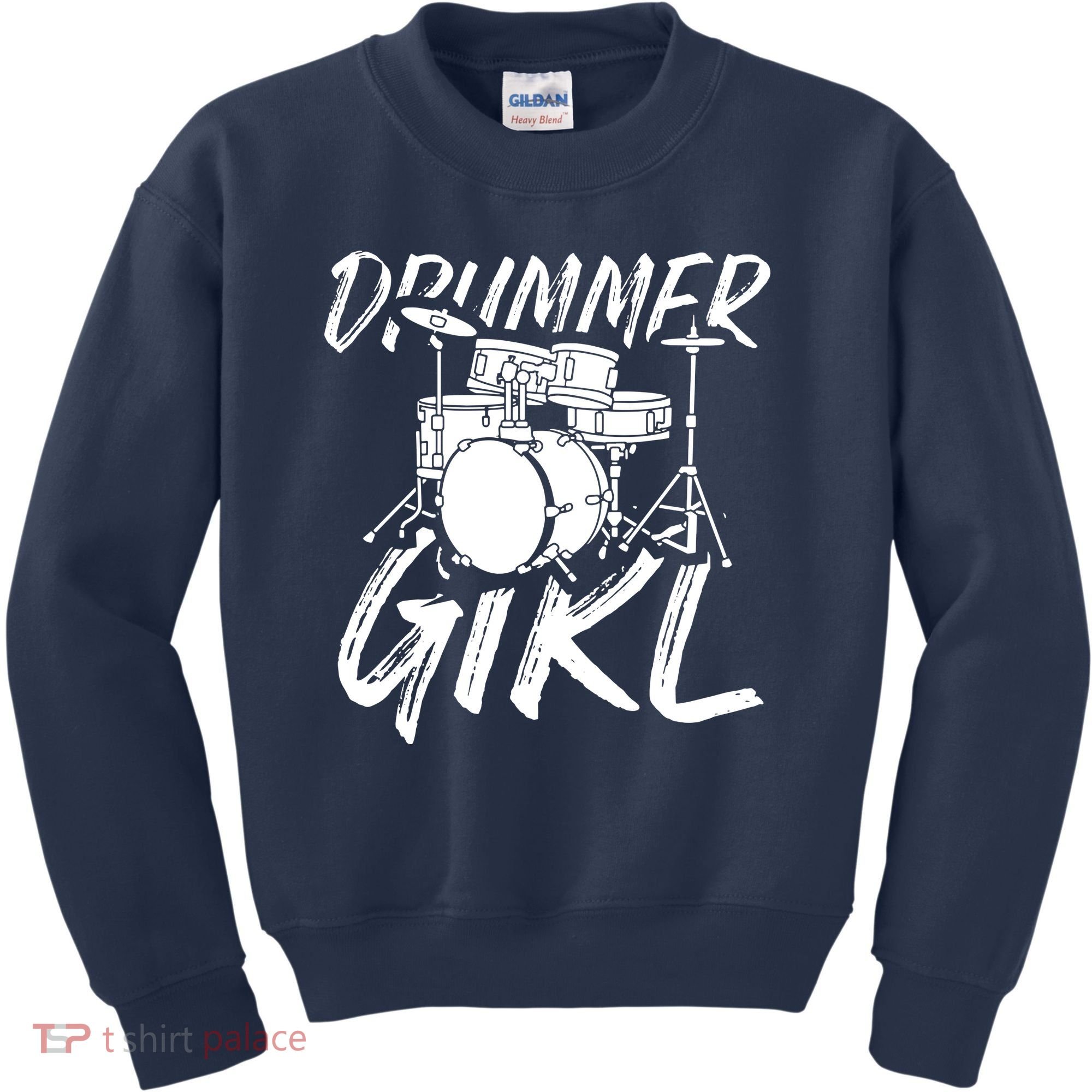 Drummer Girl Drum Kit Kids Sweatshirt