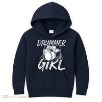 Drummer Girl Drum Kit Kids Hoodie thumb 0