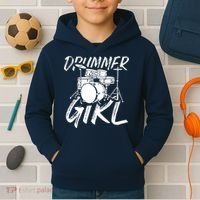 Drummer Girl Drum Kit Kids Hoodie thumb 2