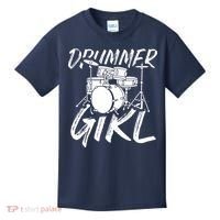 Drummer Girl Drum Kit Kids T-Shirt thumb 0