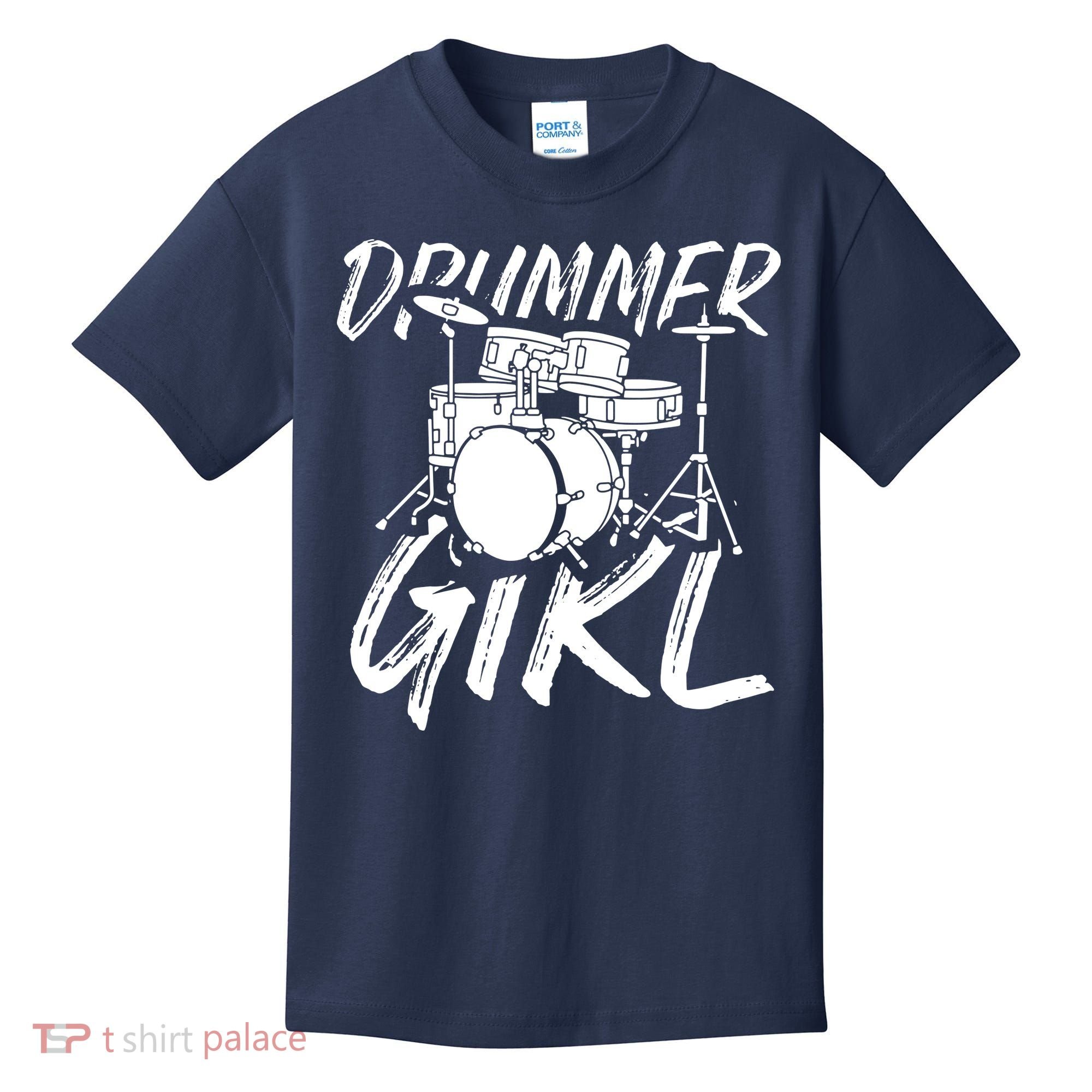 Drummer Girl Drum Kit Kids T-Shirt