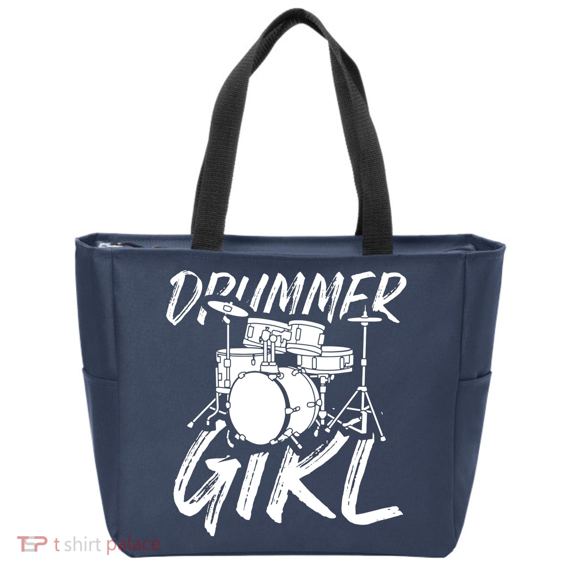 Drummer Girl Drum Kit Tote Bag