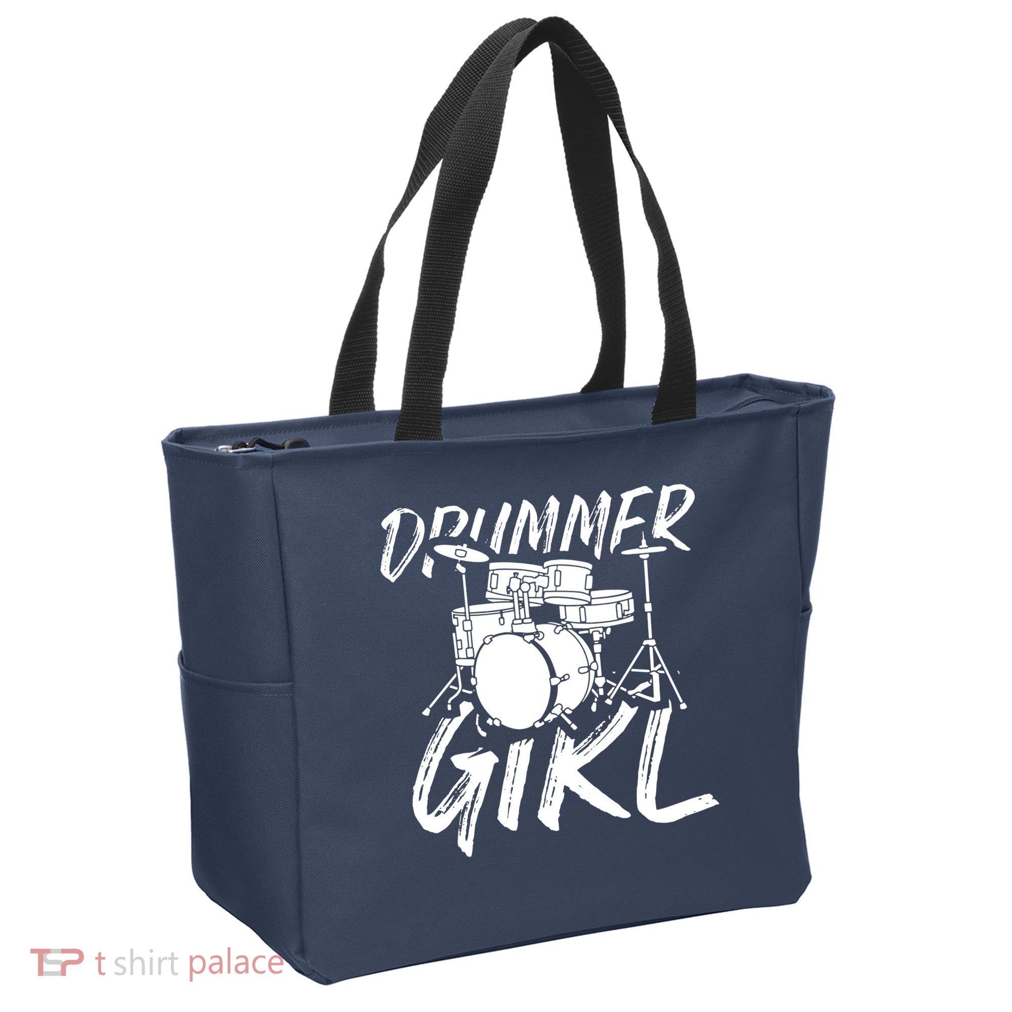 Drummer Girl Drum Kit Tote Bag