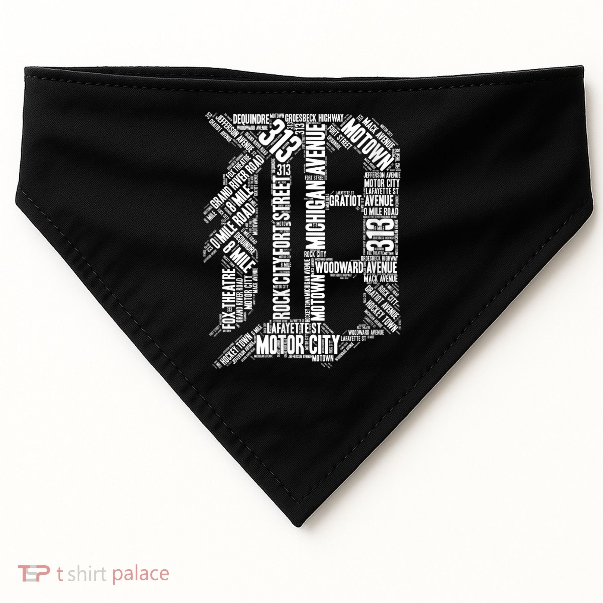 Detroit Graphic D USA-Made Doggie Bandana