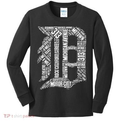 Detroit Graphic D Kids Long Sleeve Shirt