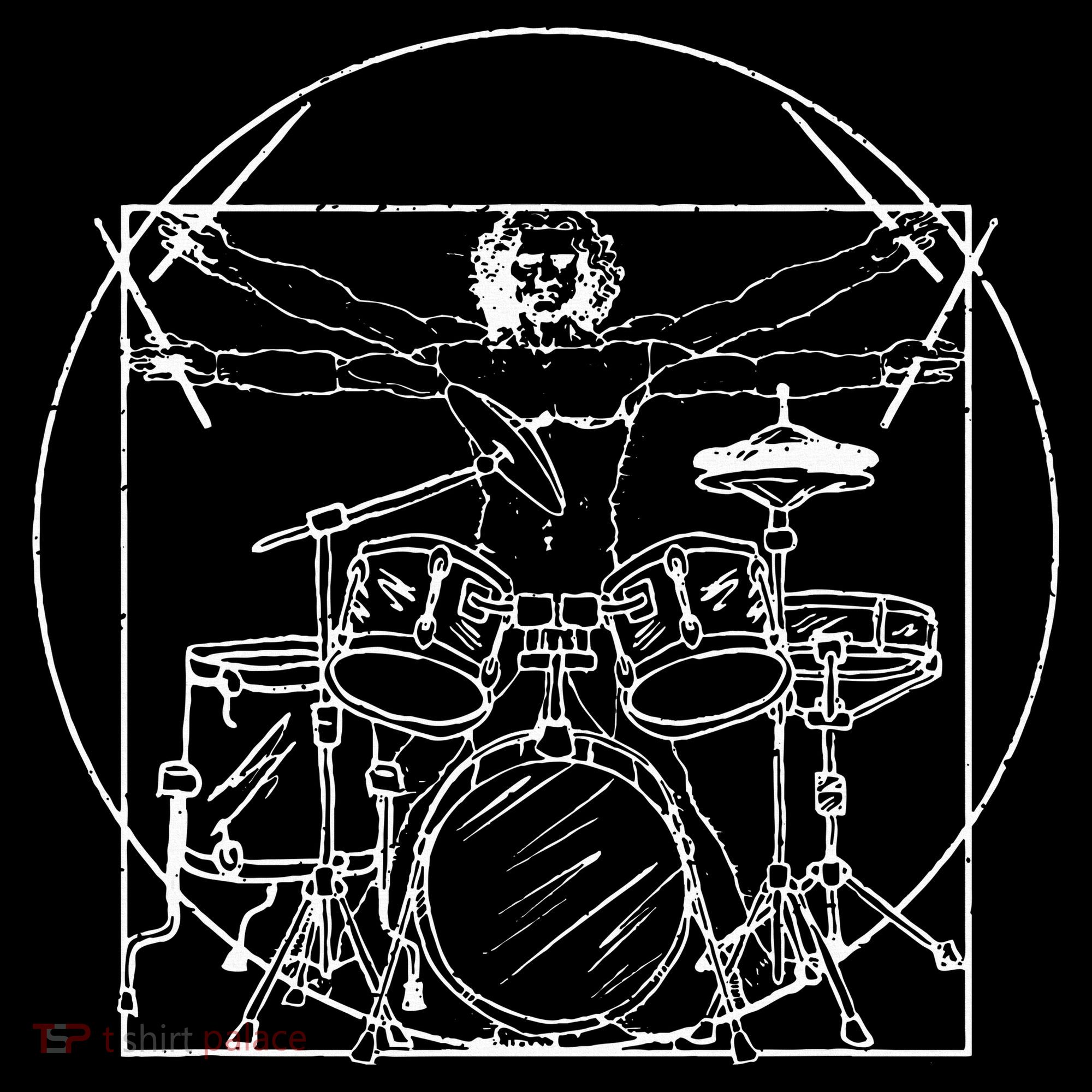 Drummer Gift Da Vinci Drums Drawing Present for Music Fans Women's Hoodie