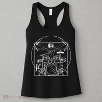 Drummer Gift Da Vinci Drums Drawing Present for Music Fans Women's Tank Top thumb 3