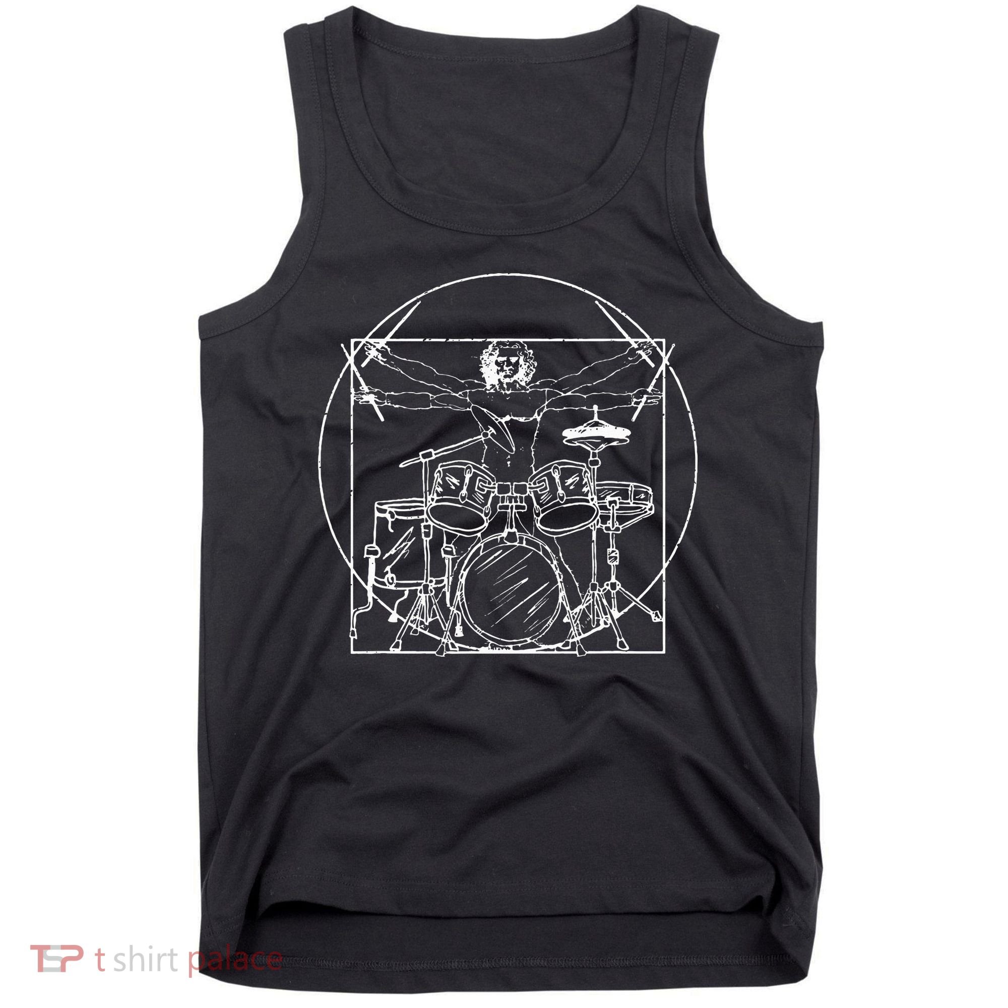 Drummer Gift Da Vinci Drums Drawing Present for Music Fans Tank Top