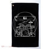 Drummer Gift Da Vinci Drums Drawing Present for Music Fans Golf Towel thumb 0