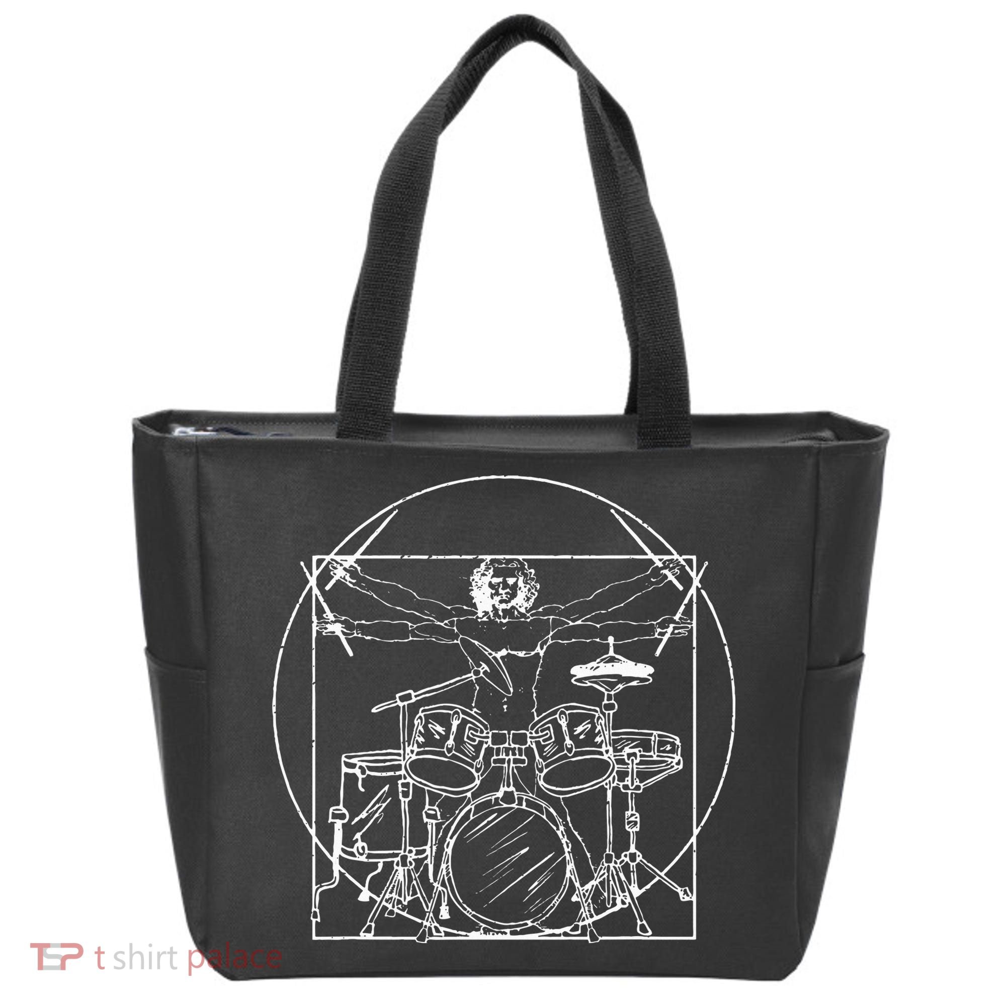 Drummer Gift Da Vinci Drums Drawing Present for Music Fans Tote Bag