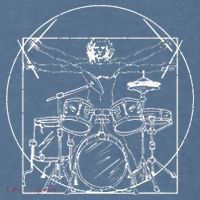 Drummer Gift Da Vinci Drums Drawing Present for Music Fans Garment-Dyed Sweatshirt thumb 2