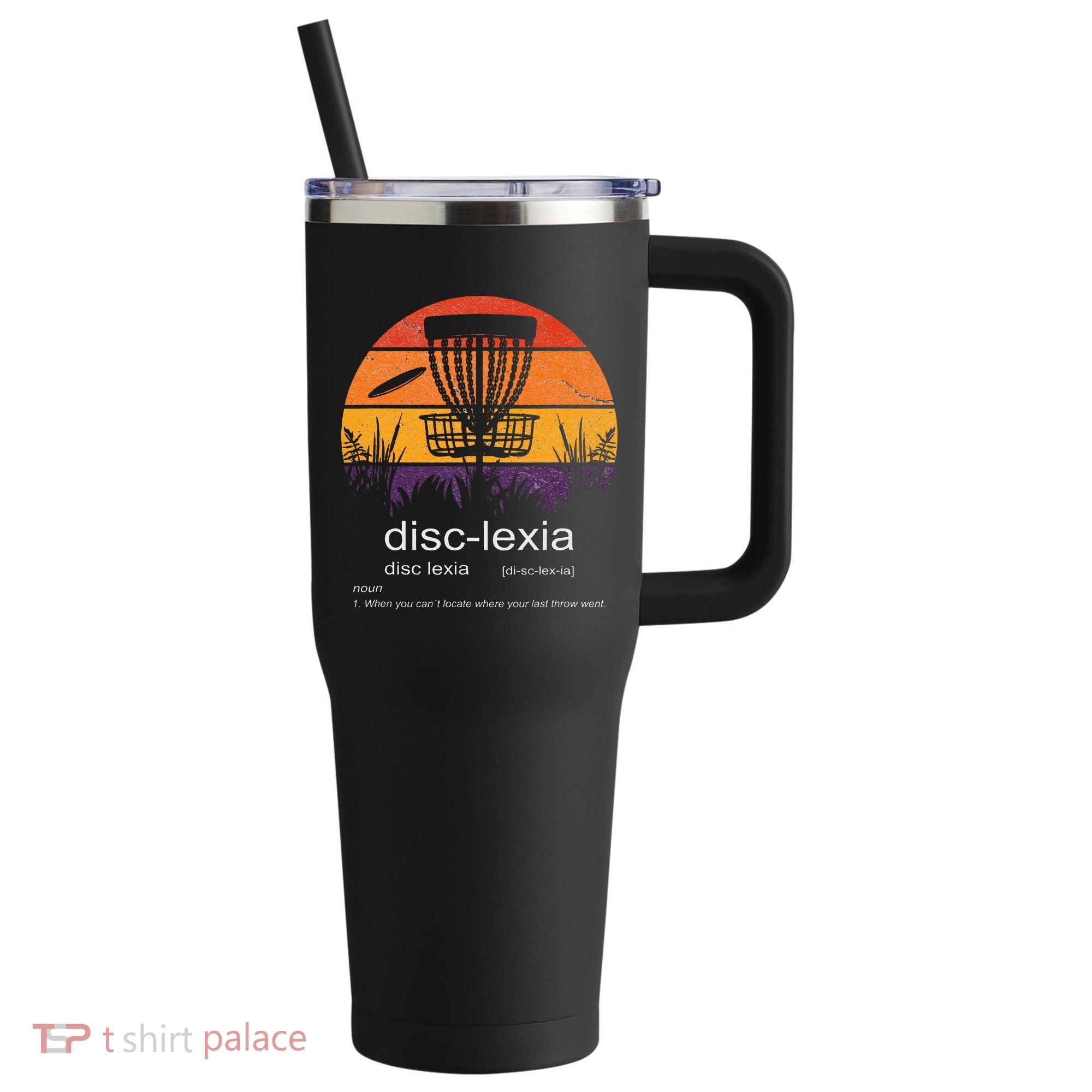 Disc Golf disclexia disc golf meme funny disc golf 40oz Vacuum Insulated Stainless Steel Travel Tumbler