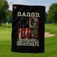 Daddd Gun Dads Against Daughters Dating Democrats On Back Golf Towel thumb 1