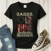 Daddd Gun Dads Against Daughters Dating Democrats On Back Women's T-Shirt thumb 3