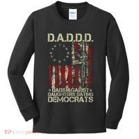 Daddd Gun Dads Against Daughters Dating Democrats On Back Kids Long Sleeve Shirt thumb 0
