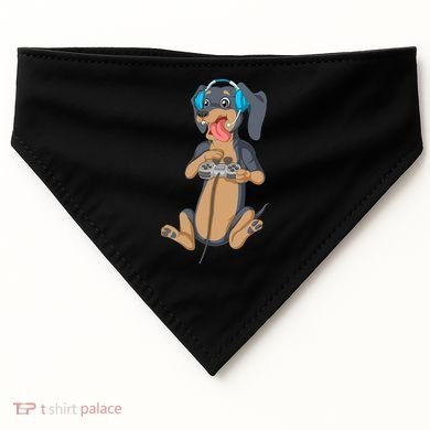 Dachshund Gamer USA-Made Doggie Bandana