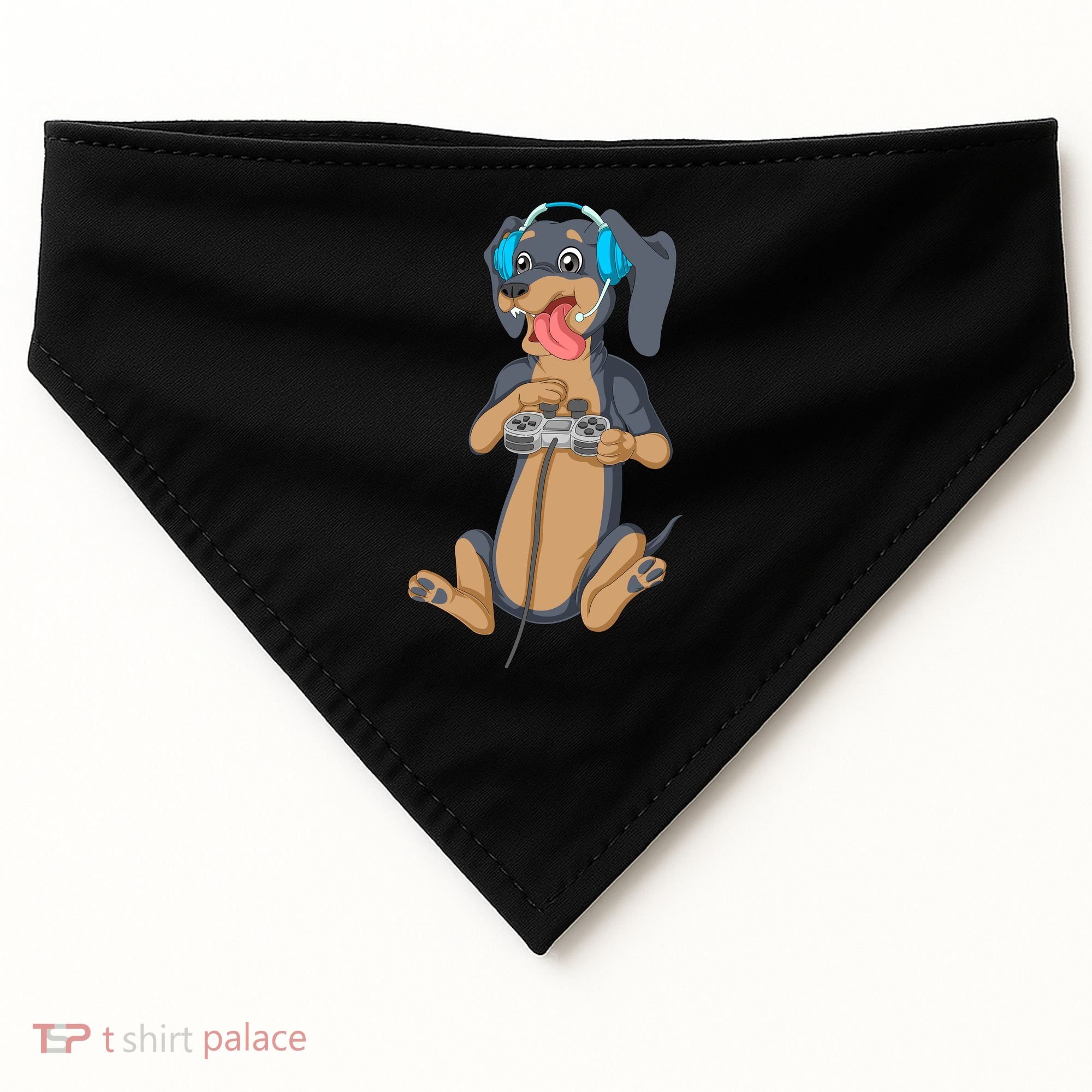 Dachshund Gamer USA-Made Doggie Bandana