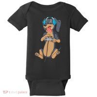 Dachshund Gamer Baby Bodysuit thumb 0