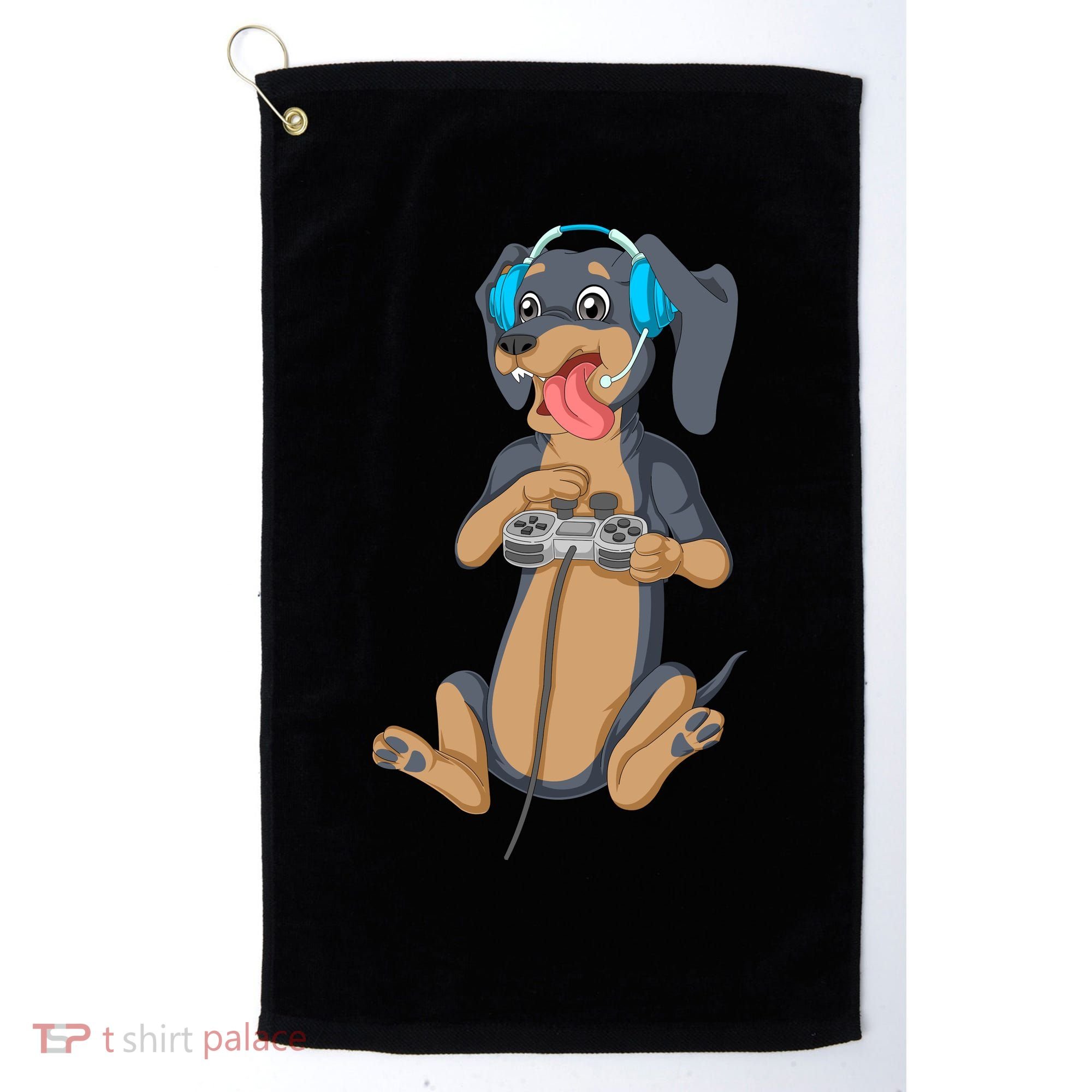 Dachshund Gamer Golf Towel