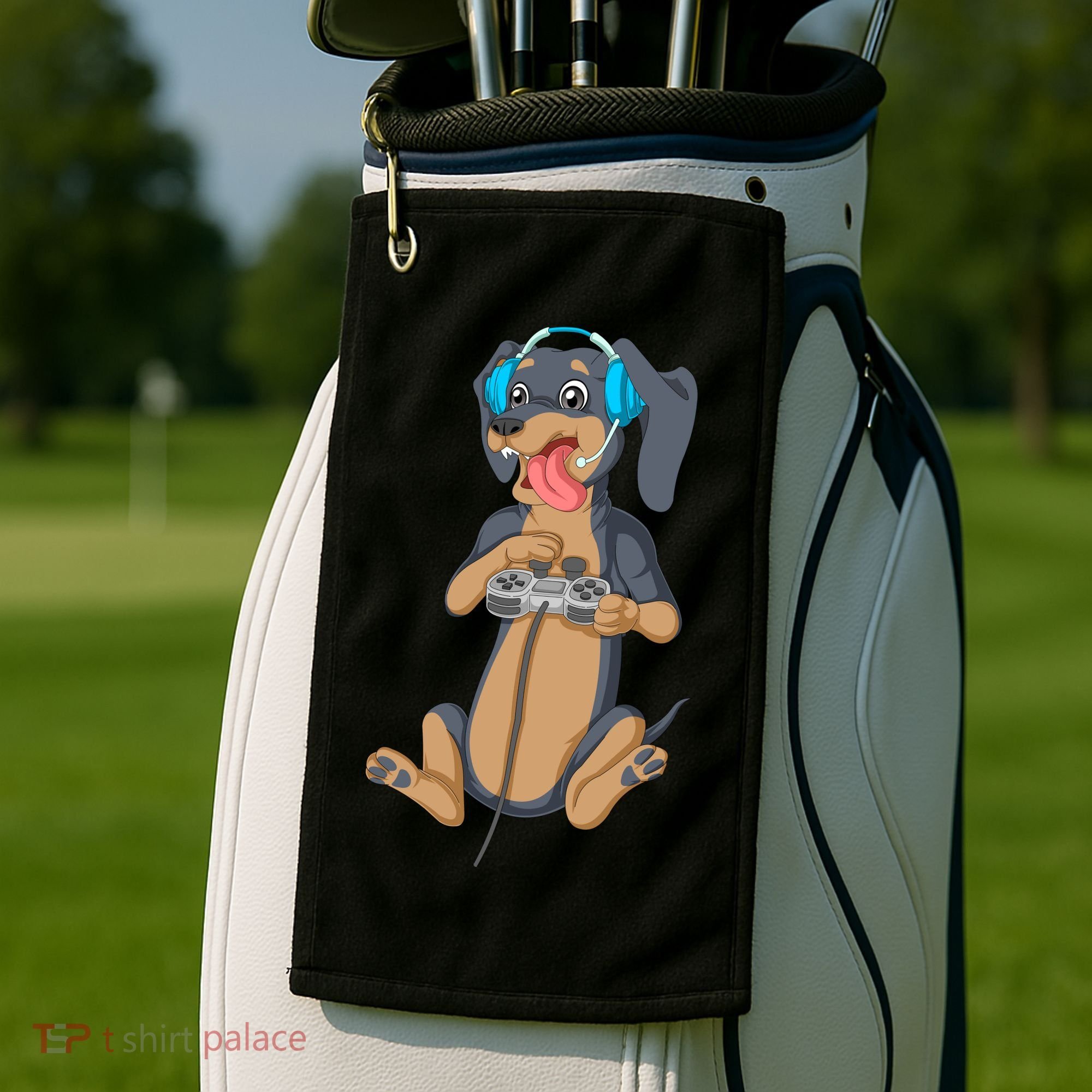 Dachshund Gamer Golf Towel
