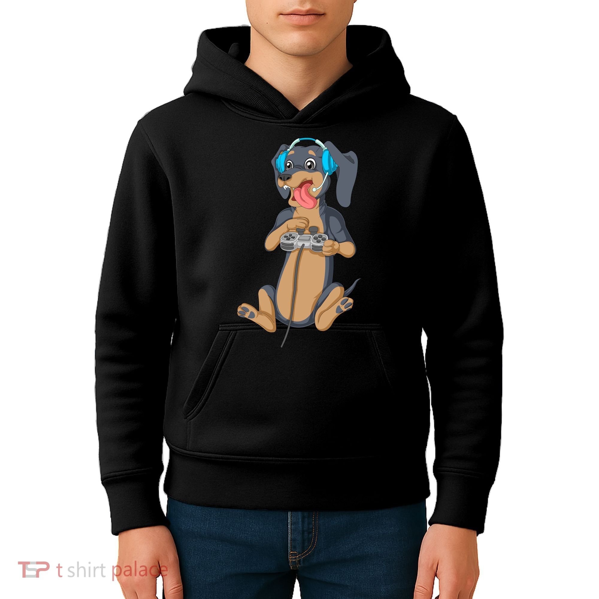 Dachshund Gamer Kids Hoodie