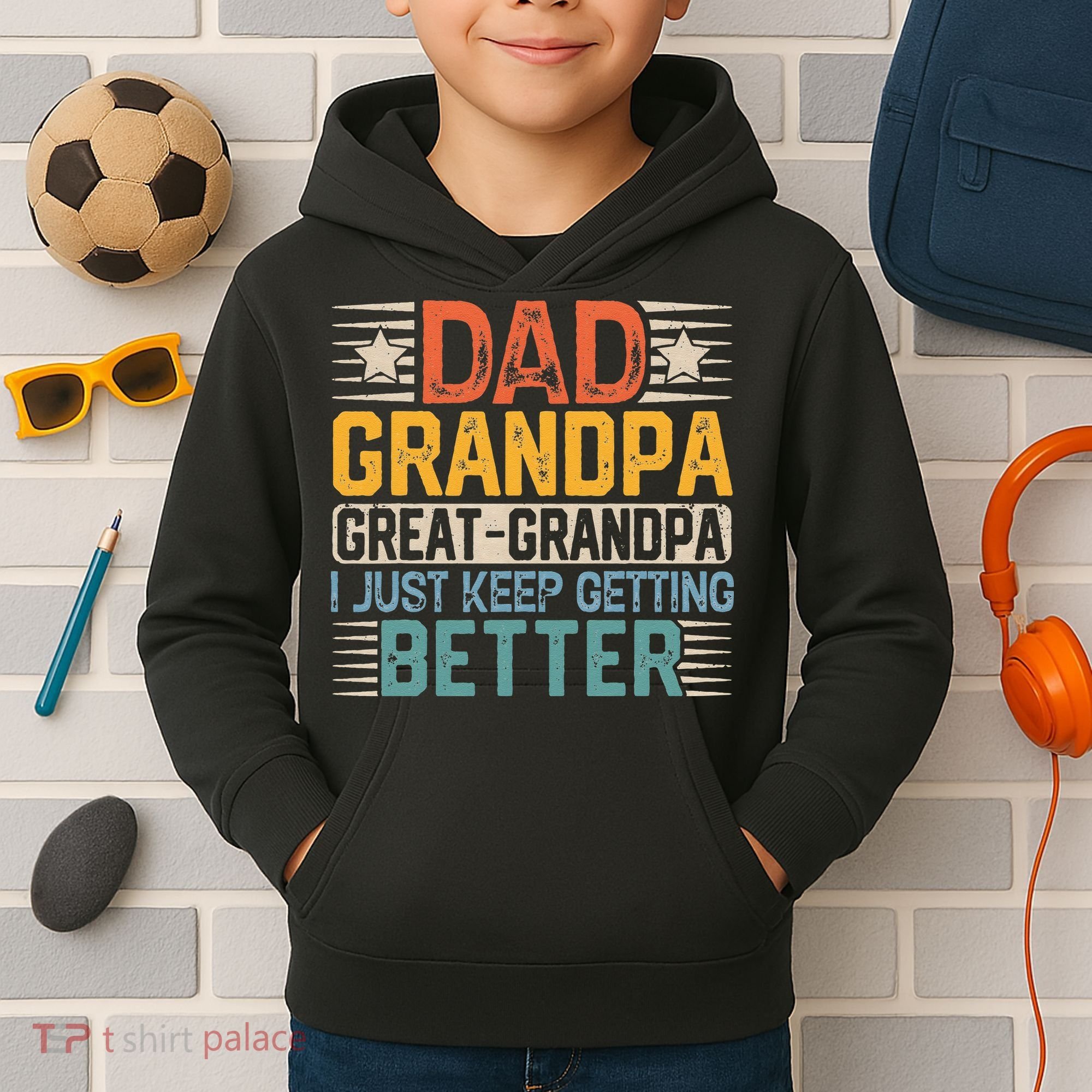 Dad Grandpa Father's Day Great Grandpa Kids Hoodie