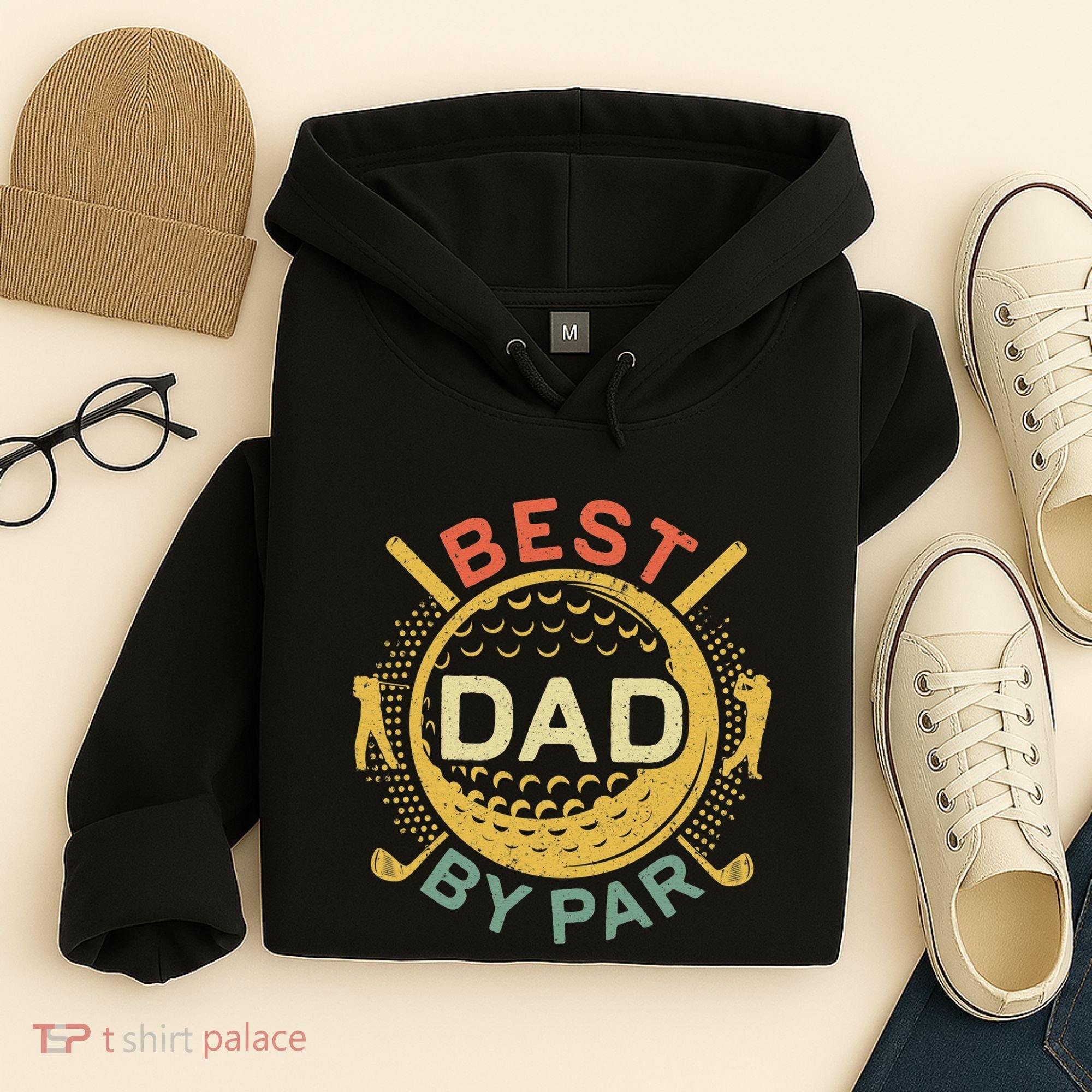 Disc Golf Fathers Best Dad By Par Funny Golf Gift Hoodie