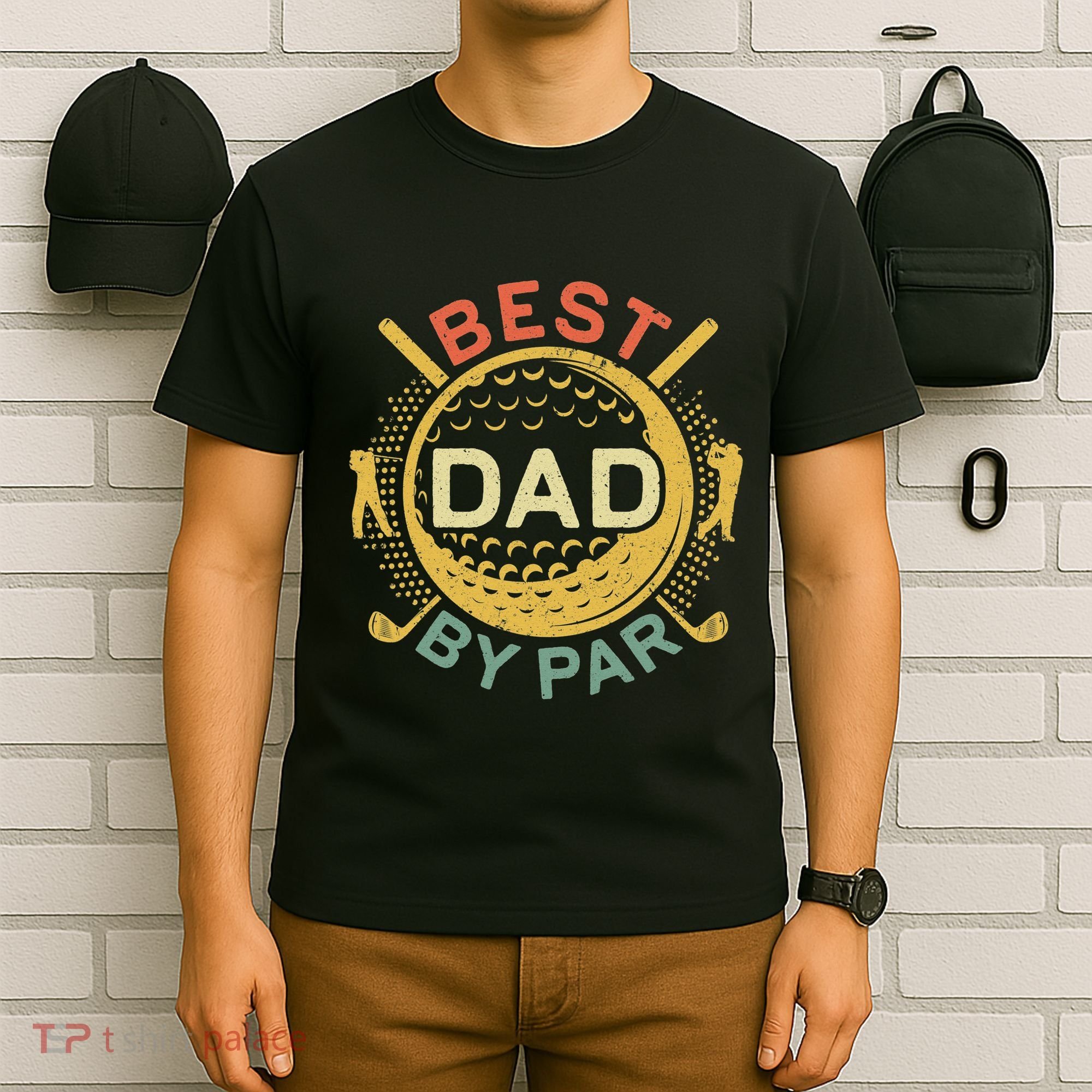Disc Golf Fathers Best Dad By Par Funny Golf Gift T-Shirt
