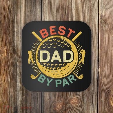Disc Golf Fathers Best Dad By Par Funny Golf Gift Coaster