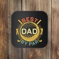 Disc Golf Fathers Best Dad By Par Funny Golf Gift Coaster thumb 0