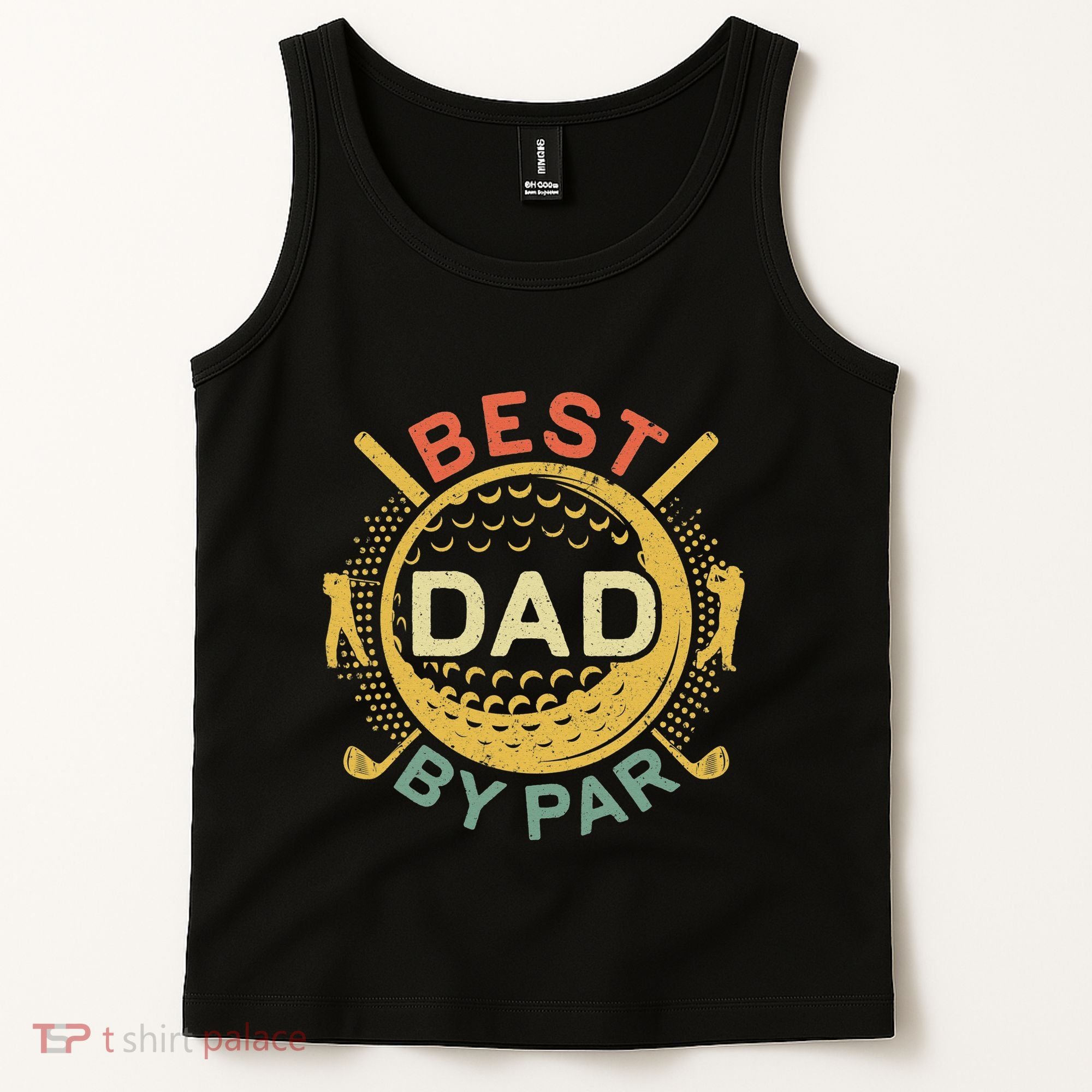 Disc Golf Fathers Best Dad By Par Funny Golf Gift Tank Top
