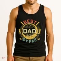 Disc Golf Fathers Best Dad By Par Funny Golf Gift Tank Top thumb 3