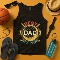 Disc Golf Fathers Best Dad By Par Funny Golf Gift Tank Top thumb 4