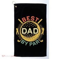 Disc Golf Fathers Best Dad By Par Funny Golf Gift Golf Towel thumb 0