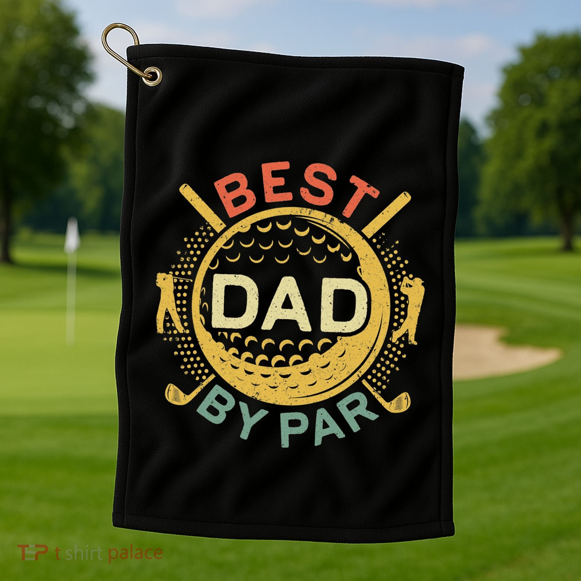 Disc Golf Fathers Best Dad By Par Funny Golf Gift Golf Towel