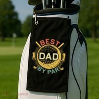 Disc Golf Fathers Best Dad By Par Funny Golf Gift Golf Towel thumb 2